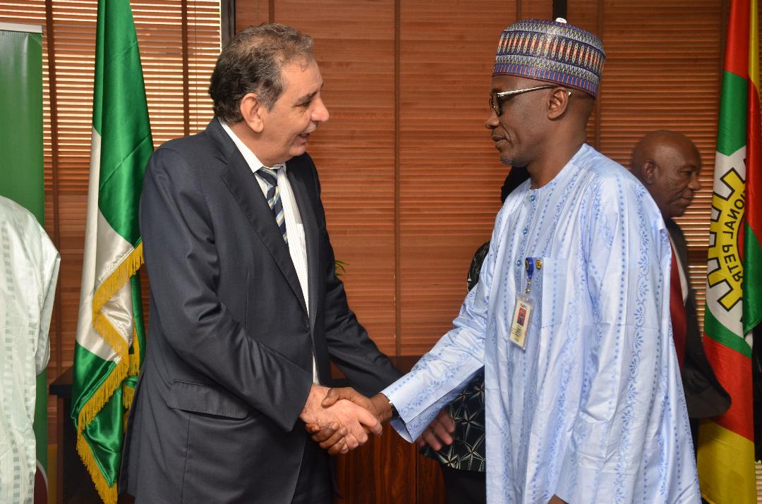 Kyari, welcoming the Moroccan Ambassador to Nigeria on a courtesy visit to the NNPC Towers…Tuesday.