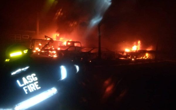 Tanker explodes in Ikeja, injures 13, razes 25 vehicles 