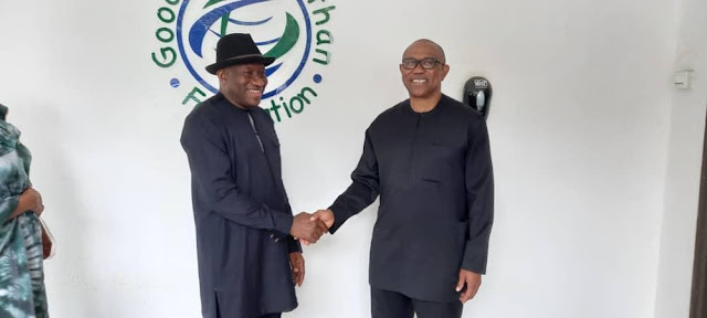 Peter Obi consults with Former President Good luck Jonathan