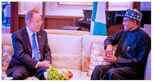 Buhari meets Ban Ki-Moon, says Nigeria facing climate change challenges
