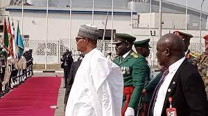 Buhari arrives Lagos to commission Lekki Deep Seaport, rice mill, others