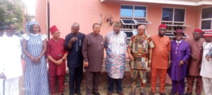 The President-General of Ohanaeze Ndigbo Worldwide, Sen. Azuta Mbata, and other members of Ohanaeze National Executive Council during a meeting in Enugu